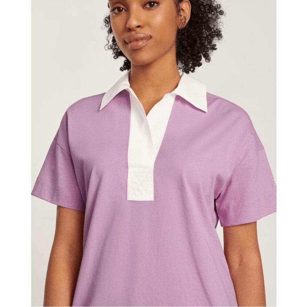 Everlane The Organic Cotton Polo Dress Lilac Purple Size M NWT casual preppy